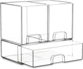 Stackable Storage Drawers Organizer Set of 3 for Bathroom Organizer Storage | Clear Plastic Organizer Bins for Baby Bottle, Kitchen Under Sink, Laundry, Pantry, Beauty, Cabinet, Medicine, Office Supplies