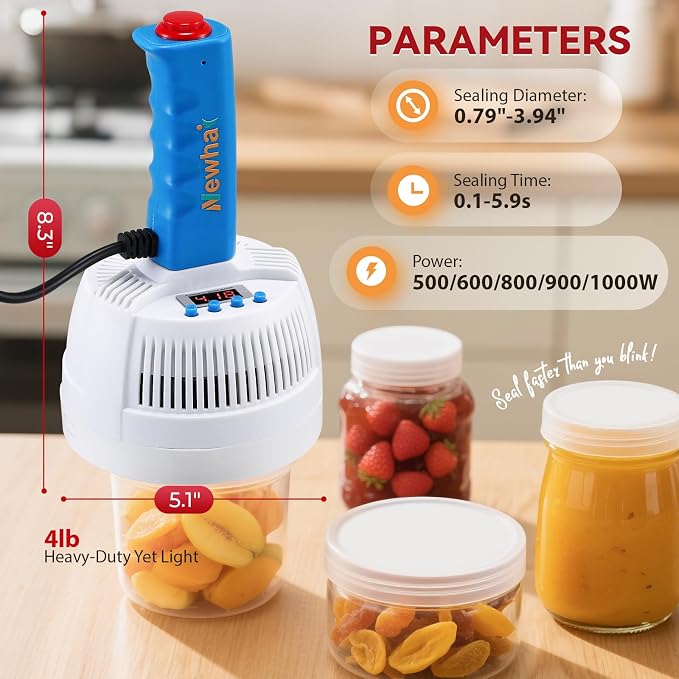 Newhai Handheld Induction Sealer 20-100mm Bottle Cap Sealer Heat Induction Sealing Machine for Plastic Glass Bottle Cap 110V