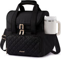 LOVEVOOK Insulated Lunch Bag for Women,Large Double Deck Adult Lunch Box,Teacher Lunch Tote Bag with Cup Holder,Leakproof Cooler Bag with Adjustable Shoulder Strap for Work Picnic Beach,Larger 15L