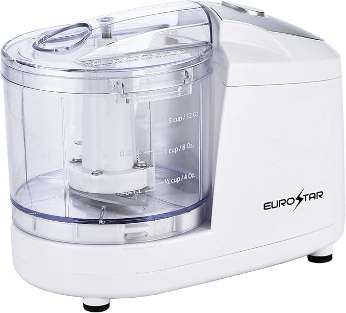 EUROSTAR EC502W 1.5-Cup One Touch Electric Mini Food Chopper, White