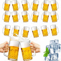 Reallnaive 20 Pack 18 oz Beer Mugs for Oktoberfest Freezer Glass Beer with Handles Mugs Steins German Large Heavy Cups for Men Drinking Gifts (Diamond Style)