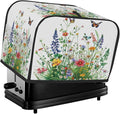Beautiful Flowers And Grass 4 Slice Toaster Cover Dust And Fingerprint Bread Maker Cover Bakeware Protector Washable Appliance Covers Kitchen Accessories For Home Kitchen Women Gift
