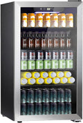 COWSAR Wine Cooler, 26 Bottle 130 Can Beverage Refrigerator, ETL Approved Mini Drink Fridge Clear Glass Door Quiet Compressor Adjust Temp 3.2 Cu.Ft Wine Fridge for Soda Beer