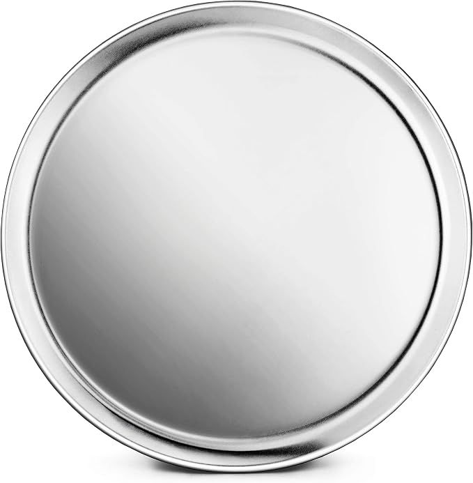 New Star Foodservice 51025 Restaurant-Grade Aluminum Pizza Pan, Baking Tray, Coupe Style, 12-Inch, Pack of 6