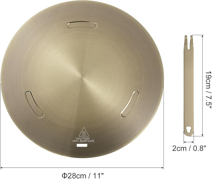 uxcell Heat Diffuser Plate for Gas Stove 11 Inch Round Heat Conduction Induction Adapter Plate with Removable Handle Cookware Protector for Cookware Heat Cooking Unfreeze, Rose Gold