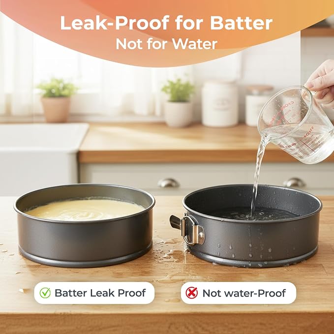 RFAQK 4 Inch Mini Cheesecake Pans Leakproof, 4pcs Small Nonstick Springform Pans with Removable Bottom, Includes 50pcs Parchment Papers, E-Book, Perfect for Baking Mini Cakes, Pizzas, Quiches & More!