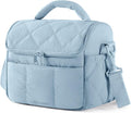BAGSMART Insulated Lunch Bags for Women, Cute Quilted Lunch Box, Lightweight Puffy Padded Waterproof Lunch Tote, Reusable Lunch Cooler for Work Picnic Travel, Dusk Blue