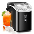 Nugget Ice Maker Countertop, 35.5Lbs/24Hrs Chewable Sonic Ice Machine with Self-Cleaning, Handle, Water Tank, Quiet Operation & Portable Pellet Ice Maker for Home, Office, Kitchen, Bar, Black