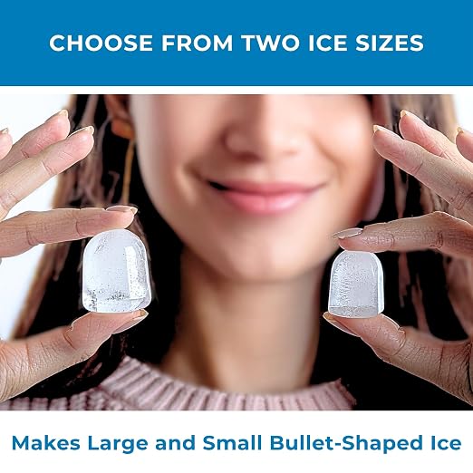 Koolatron Ice Maker- Ice Machine Countertop Portable with Handle, 26lbs in 24Hrs, 8 Ice Cubes Ready in 7 Mins, Ice Makers with Basket and Scoop, maquina para hacer hielo Black for Home/Kitchen/Camping