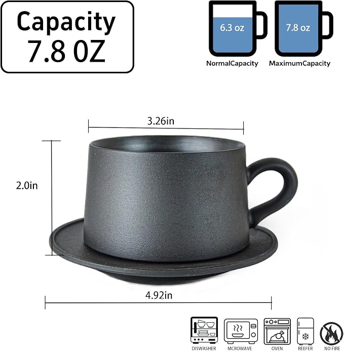 Ceramic Mug Set of 2, Coffee Mugs with Handle, 7.4 OZ Coffee Cups for Mother's Day,Thanksgiving Day, Gift for women, Dishwasher and Microwave Cups