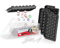 Emporio Kitchen Round Ice Cube Tray Set Pack of 4, BPA-Free Stackable Trays with Lid & Tongs, 33 Ice Balls Per Tray for Whiskey, Drinks, and Cocktails, Quick Release Round Ice Cube Mold, Black