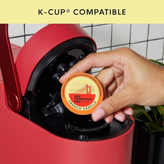 San Francisco Bay K-Cup Coffee Pods, French Vanilla (80 ct), Medium Roast, Commercially Compostable Single-Serve Flavored Coffee Pods