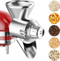 Grain Mill Attachment for Kitchenaid Stand Mixer, 9 Levels Flour Mill, Grain Mill for Flour, Fit for Non-Oily Dry Grain Corn, Coffee Bean Grinder, Oats, Millet, Wheat