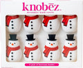 Knobēz: Decorative Knob Covers - Snowman - 8pk - Stretch Over Hardware Decorations, Holiday-Winter-Christmas, Kitchen-Bathroom-Dressers-Home