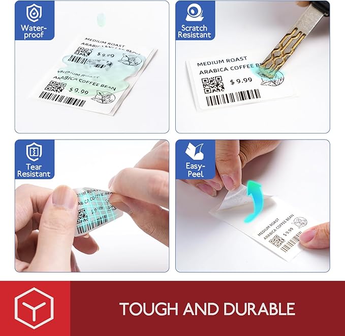 [3x230 pcs] Phomemo Original Labels for M110 M100 M220 M221 M120 M200, 1.97'' x 1.18''(50x30mm), 3 Rolls, 230 Labels/Roll, Square, White, Also Support Phomemo Shipping Printer for Barcode, Address