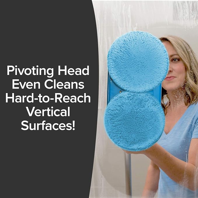 Original As Seen On TV Floor Police Mop with Motorized Dual Spinning Mopheads & 6 Unique Cleaning Pads by BulbHead, Lightweight, Rechargeable & Cordless, Great Hardwood Floor and Tile Cleaner
