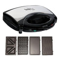 Total Chef 4-in-1 Interchangeable Cooking Surfaces, Countertop Grill Plus Open Griddle, Sandwich Press, Waffle Maker, Healthy Family Cooking, Home, Dorm or RV, BPA Free