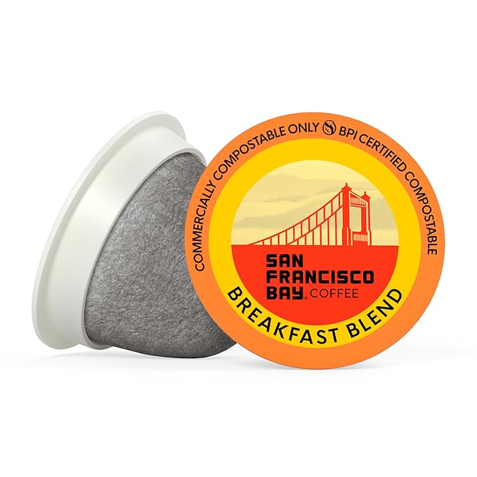 San Francisco Bay K-Cup Coffee Pods, Breakfast Blend (120 ct), Medium Roast, Commercially Compostable Single-Serve Coffee Pods
