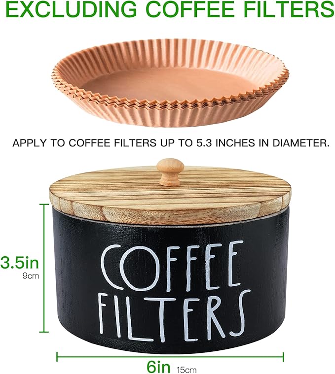 MINCORD Coffee Station Organizer & Coffee Filter Holder With Lid for Coffee Bar Decor