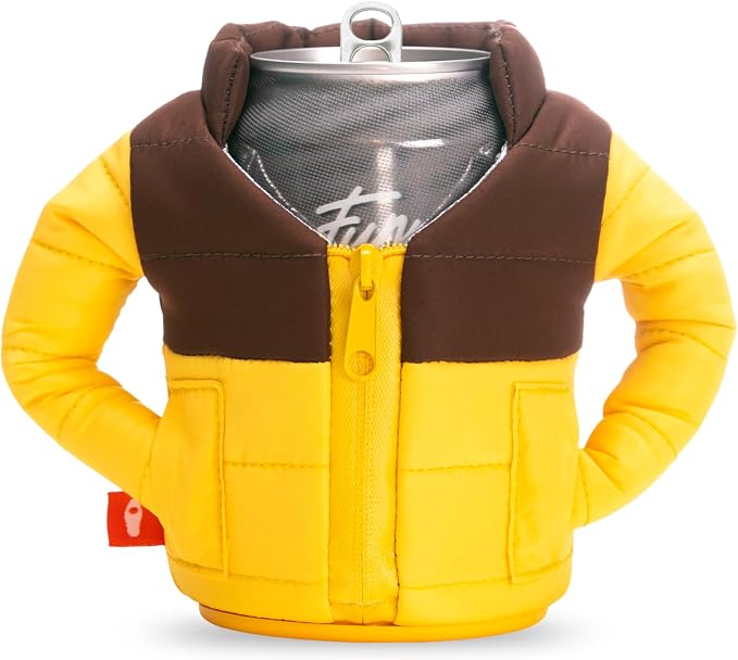 Puffin - The Puffy Jacket - Insulated 12 oz Can Cooler I Beer Bottle & Soda Can Insulator, Keep Drinks and Beverages Cold - (Creamsicle & Chocolate)