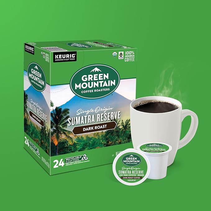 Green Mountain Coffee Roasters Sumatra Reserve, Single-Serve Keurig K-Cup Pods, Dark Roast Coffee Pods, 96 Count