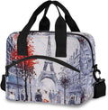 OREZI Lunch Bag for Girls Women,Art Painting France Paris Eiffel Tower Lunch Box Container with Detachable Shoulder Strap,Insulated Lunch Coolers for School Office