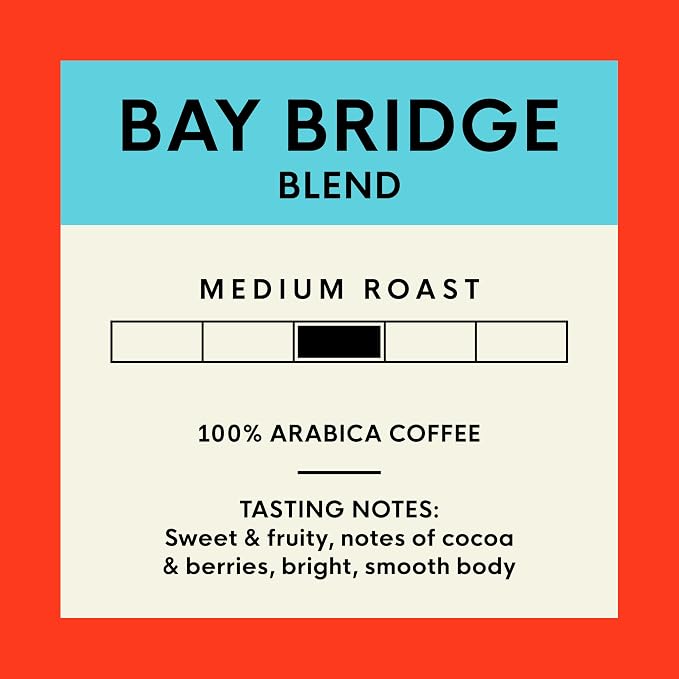 San Francisco Bay Ground Coffee, Bay Bridge Blend (28 oz Bag), Medium Roast Coffee