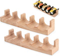 Wooden Taco Holder Stand for Sushi Hand Roll, Temaki & Sushi Roll – 1/2/3/5 Slot Sushi Display Tray, Natural Wood Serving Platter (2 pcs per Pack) (5 Slot (2 pcs))