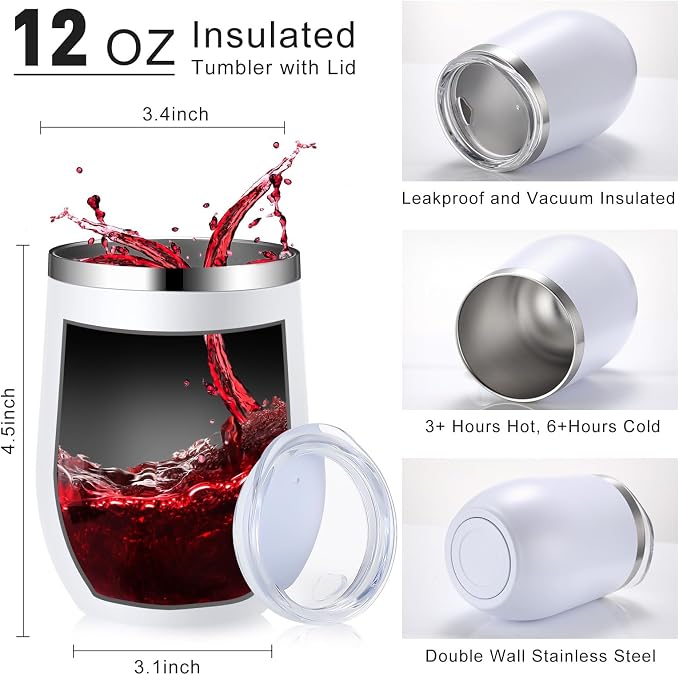 Inbagi 30 Pack 12 oz Stainless Steel Tumblers Bulk with Lids and Straws, Double Wall Insulated Wine Tumblers for Wedding Party Favors, Bridal Shower, Birthday Event Gifts