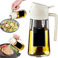 Oil Sprayer, Oil Sprayer For Cooking,2in1 Dispenser Bottle For Kitchen,16oz/470ml Glass,Food-grade Mister,for Kitchen, Air Fryer(1pcs White)