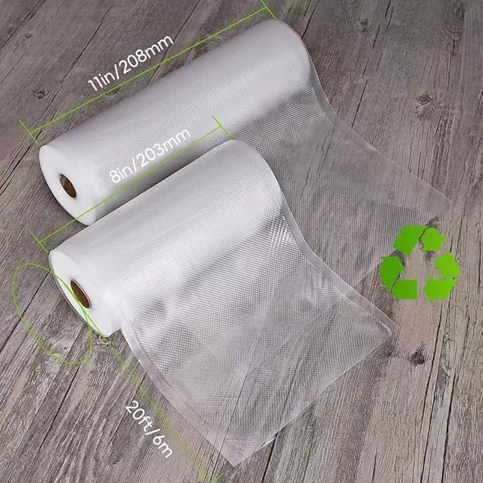 Vacuum Sealer Bags 12 Pack (6 Rolls 11"x20' + 6 Rolls 8"x20'), 240Feet | Commercial Grade, BPA Free, Freezer Bags, Sous Vide Cooking, Puncture Prevention, Kitchen Essentials, Kitchen Gadgets