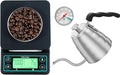 Coffee Gator Gooseneck Kettle 40oz Stainless Steel for Pour Over and Coffee Scale 0.1 Precision with Timer
