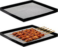 Professional-Grade 2-Pack PTFE Mesh Oven Baskets, 13.5x14.5x1 Inch Non-Stick Solid Oven Trays for Commercial Kitchens & High-Volume Cooking