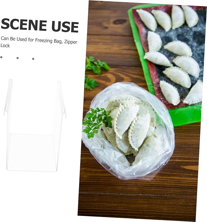 LIFKOME Space-saving Food Storage Bag Holder Stand Acrylic Prep Bag Rack Zipper for Easy Filling and Pouring