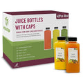 Holotap 42Pcs 16Oz Plastic Juice Bottles with Caps, Empty Plastic Bottles for Juicing,16Oz Juicing Containers with Tamper Evident Caps Ideal for Water and Other Beverages (Black, 16 OZ)
