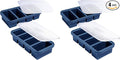 Souper Cubes 1 Cup Silicone Freezer Molds with Lids - Soup Cubes Freezer Tray with Lid - Perfect for Freezing Broth, Rice, Individual Portions, Meal Prepping and More - Blueberry - 4-Pack