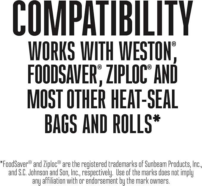 Weston Compact Vacuum Sealer Machine For Food With Powerful 23” Hg Pump | For Bags Up To 11” Wide | 100 Watts | Corner Guides for Easy Align | Intuitive Controls + Pulse Function | Black | 65-2061-W