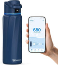 WaterH BOOST Smart Water Bottle with Reminder & Tracker, Double Wall Vacuum Insulated Bottles Stainless Steel, 32oz BPA-Free Wide Mouth for School, Gym, Office, Ideal for Father's Day