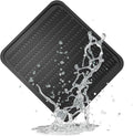 ZLR Large Silicone Dish Drying Mat (16" x 18") - XL Heavy Duty Drainboard Mat for Pots, Pans & Family Loads - Heat Resistant Trivet & Counter Protector, Easy Clean (Black)