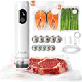 Electric Handheld Vacuum Sealer for Food: 41-PC Kit with 30 Reusable Bags & 10 Mason Jar Valve Lids, Portable Cordless Vacuum Sealer Machine for Kitchen, Meal Prep, RV Camping & Sous Vide
