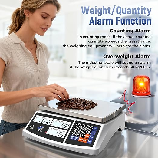 Industrial Counting Scale 40kg/88lb x 1g Precision Bench Scale Digital Inventory Counting Weight Scale for Small Parts and Coins, Electronic Gram Scale with Batteries/AC Power, lb/g/kg/oz
