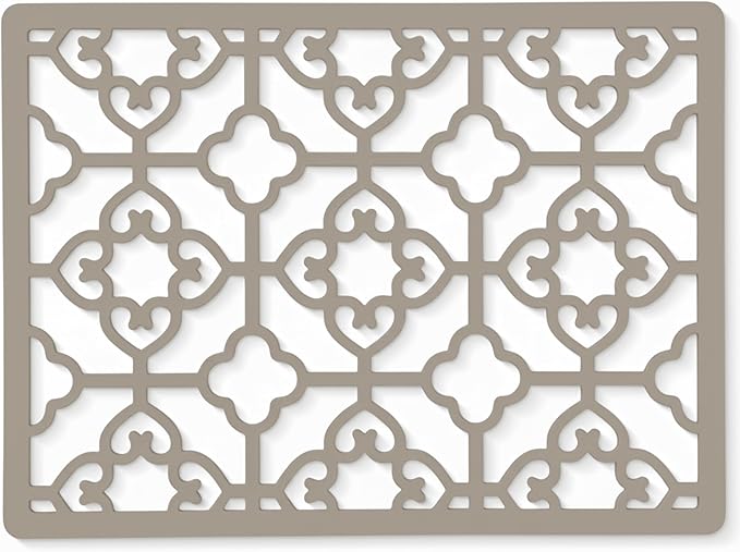 GASARÉ, Extra Large, Thick, Silicone Trivet for Hot Dishes, Pots, and Pans, Heat Resistant Mat for Countertop, Hot Pad for Kitchen, Easy to Clean, 16 x 12 x 3/8 Inches, Taupe