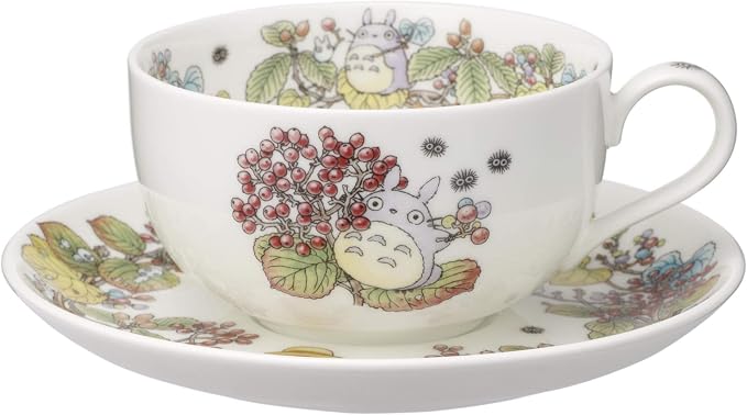 Noritake T97285A/4660-5 Milk Tea Cup & Saucer, 11.8 fl oz (325 cc), My Neighbor Totoro Gajimi Edition, Microwave Safe, 1 Guest, Bone China