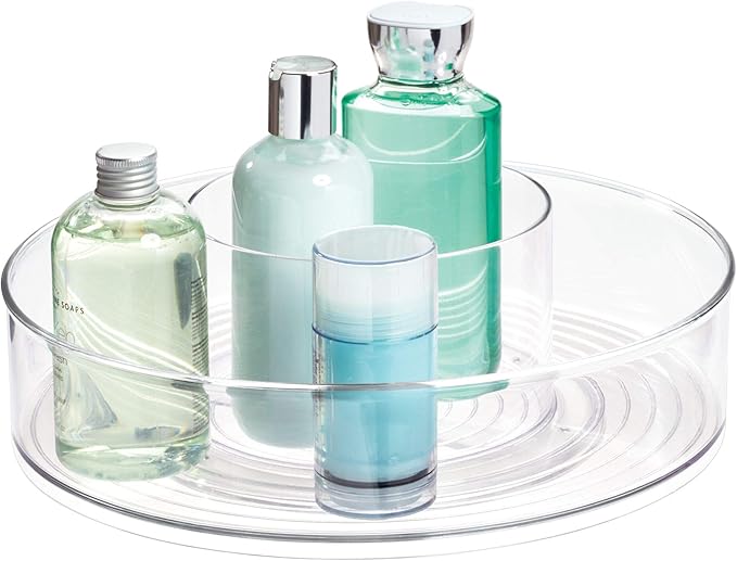 iDesign Linus BPA-Free Plastic Turntable Organizer, 12" x 12" x 3", Spinner