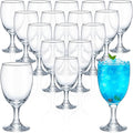 Patelai Set of 18 Water Goblet, 16 oz Clear Drinking Glasses Bulk Dishwasher Safe, Stemmed Water Glass for Juice Wine Beer Tea Sangria Cold Beverages, Reusable Glassware for Home Party Restaurant