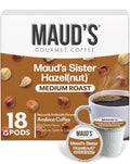Maud's Sweet Hazelnut Flavored Coffee Pods, 18 ct, Medium Roast Flavored Coffee in Single Serve Pods – 100% Arabica Beans, Compatible with Keurig K Cups Maker