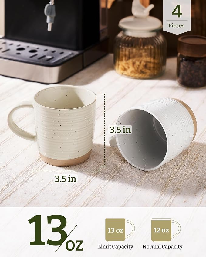 famiware Coffee Mugs Set of 4, 13 oz Mug Set, Ceramic Cup Set with Handle for Coffee, Tea, Cocoa, Milk, Constellation Series, Multi-color