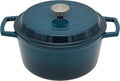 4.2 Quart Cast Iron Dutch Oven with Lid - Enameled Non-Stick Interior, Oven Safe to 500°F, Multi-Stovetop Compatible - Navy Blue