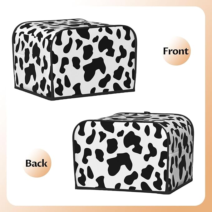 Toaster Cover 4 Slice Cow Print Kitchen Small Appliance Covers with Pockets Dust and Fingerprint Protection