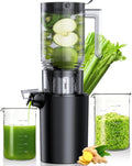 Cold Press Juicer,5.4" Wide Feed Chute Juicer Machines,High Juice Yield,Slow Masticating Juicer for Whole Vegetables & Fruits Fruits,Black